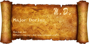 Major Dorisz névjegykártya